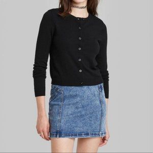 A.N.D Women's Button-Front Cardigan- Black XL